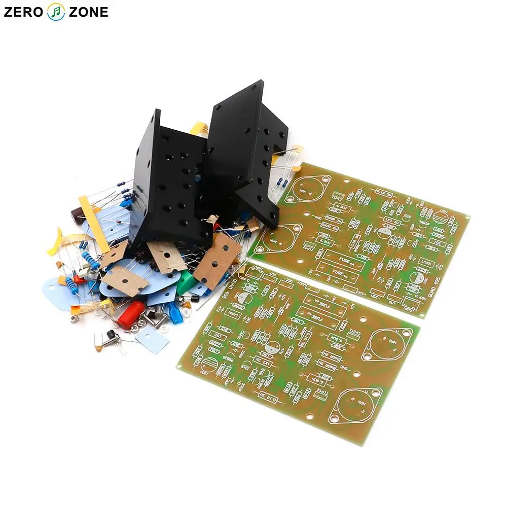 

Original machine directly engraved QUAD405 imitation Guodu power amplifier board kit dual-channel angled aluminum 100W +100W 8R