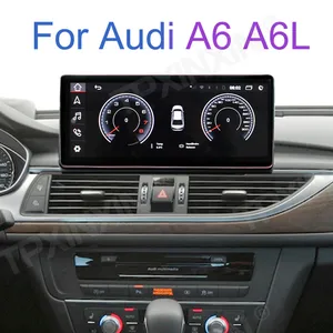 10 25 for audi a6 a6l c7 rs6 mmi tfsi android car gps navi radio carplay stereo audio accessories navigation with ips screen free global shipping