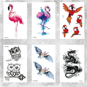 10X6 см в виде симпатичных животных, птиц с драконом тату боди-арт красота макияж водостойкая временная татуировка наклейка