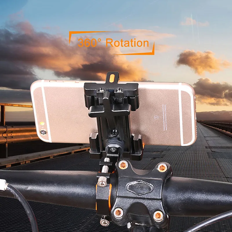 

New Mountain Bike Phone Holder Universal Aluminium Alloy Bicycle Handlebar Mount Phone Holder For 3.5-7 inch Phone Mount Bracket