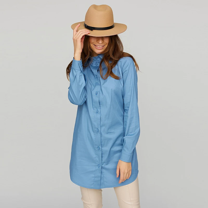 

Women Office Lady White Color Blouse Long Sleeve Turn Down Collar Black Blue Casual Shirt 2021 Summer New Women Tops and Blouse