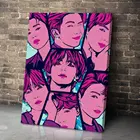 Картина BTS Мозаика красочная Картина на холсте, современный домашний декор комнаты