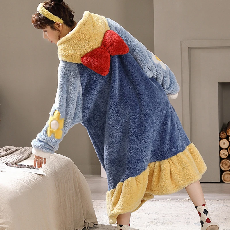 Осенне-зимняя теплая Модная женская пижама с капюшоном Новинка 2021 Повседневная