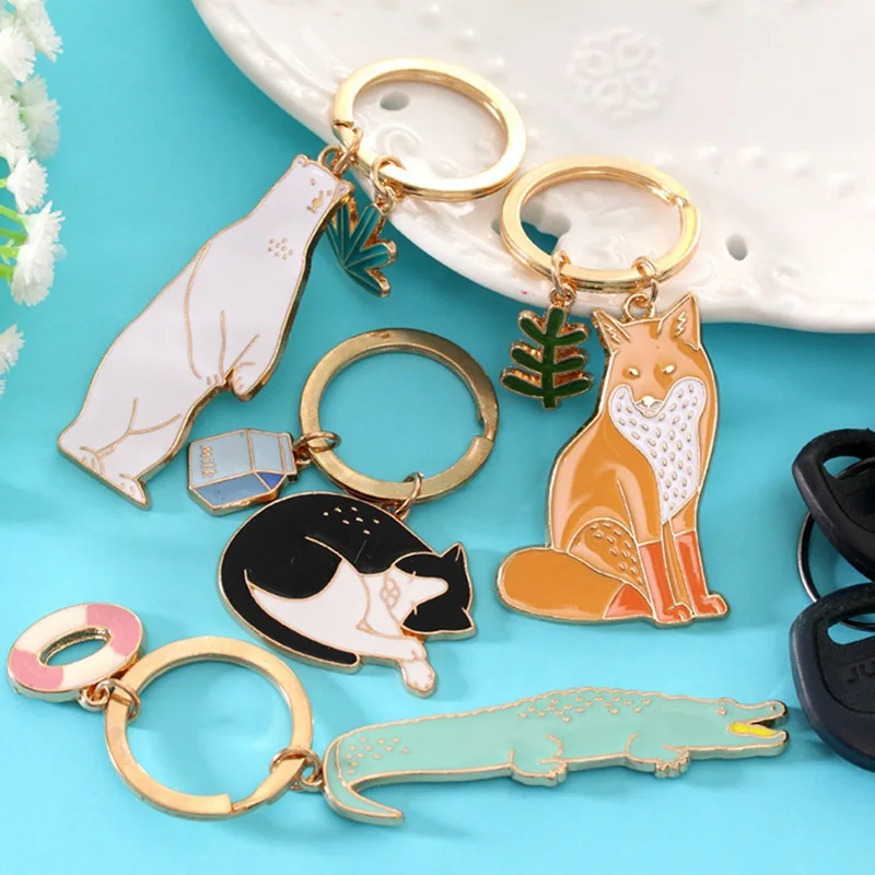 Животное брелок собака черный Кот медведь с лисой бульдог со щенком аксессуары