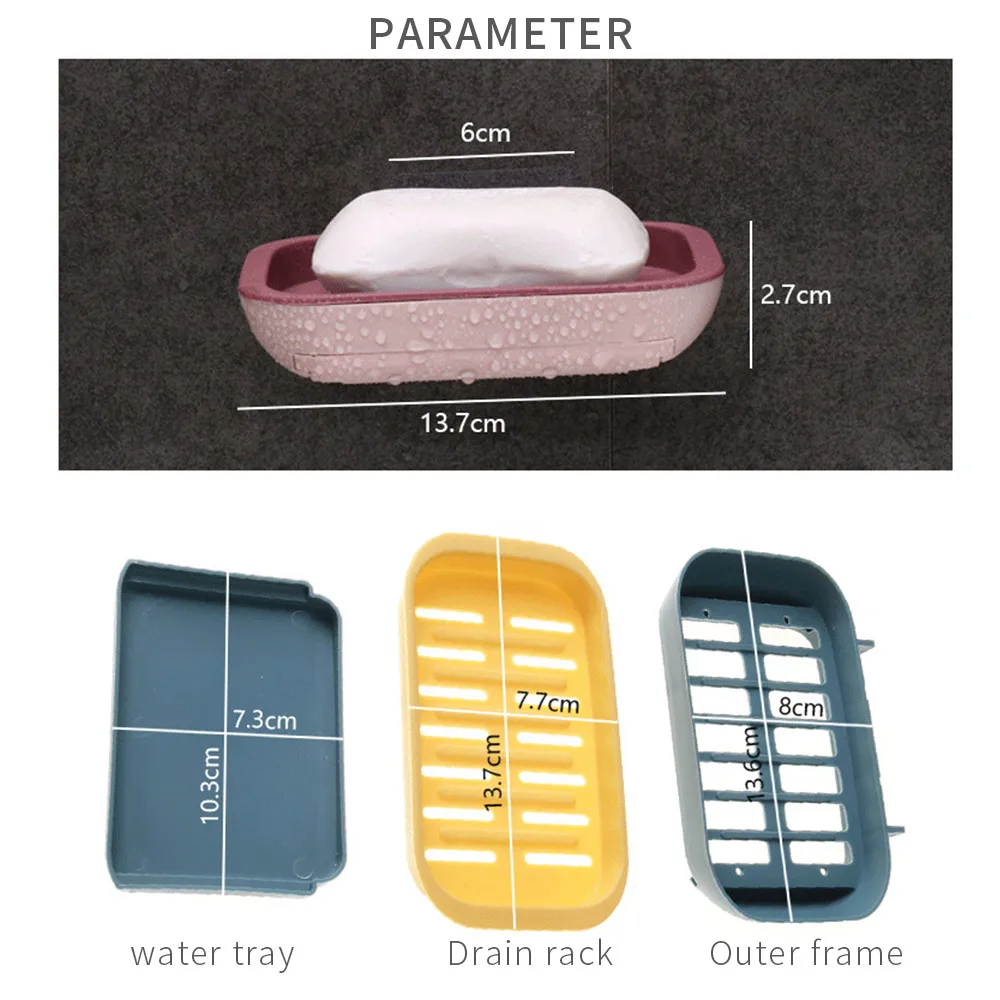 Портативный двухслойный ящик для мыла без дренажа перфорированный мытья рук