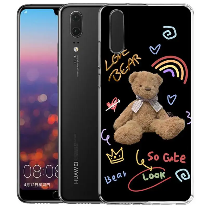 

Cartoon Bear Phone Case Transparent Phone Case For Huawei P30lite P30Pro P40lite P20Pro P30