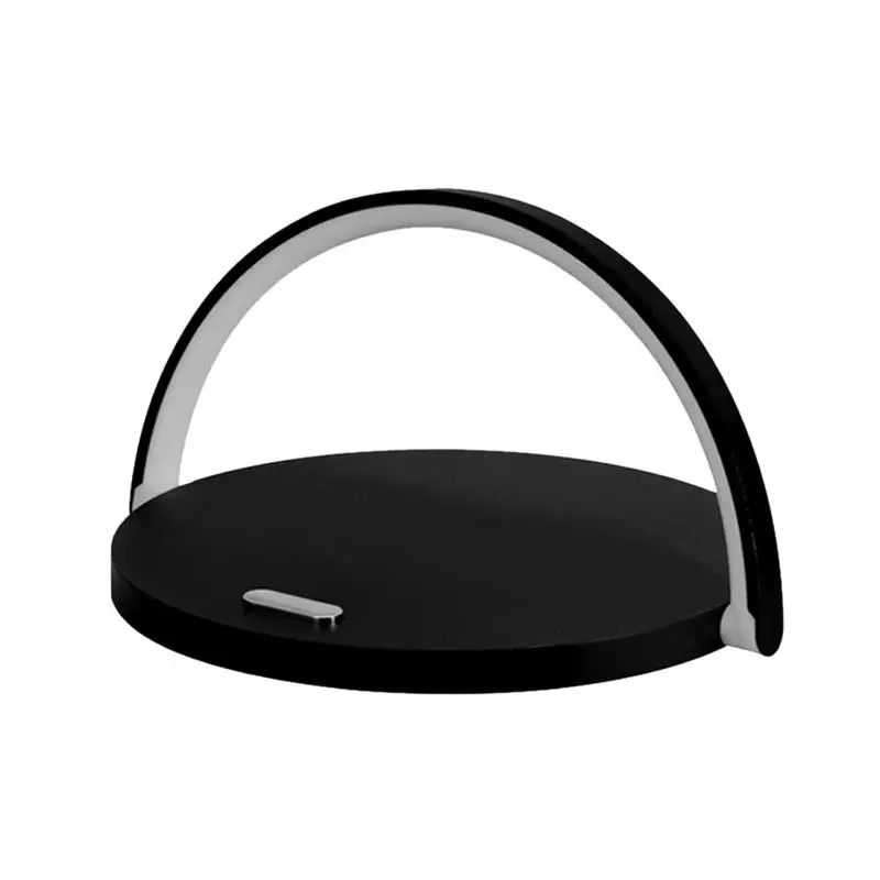 

10W Wireless Charger Quick Charger Universal Fast Charger Round Atmosphere Light Phone Holder for Smart Phone (Black)