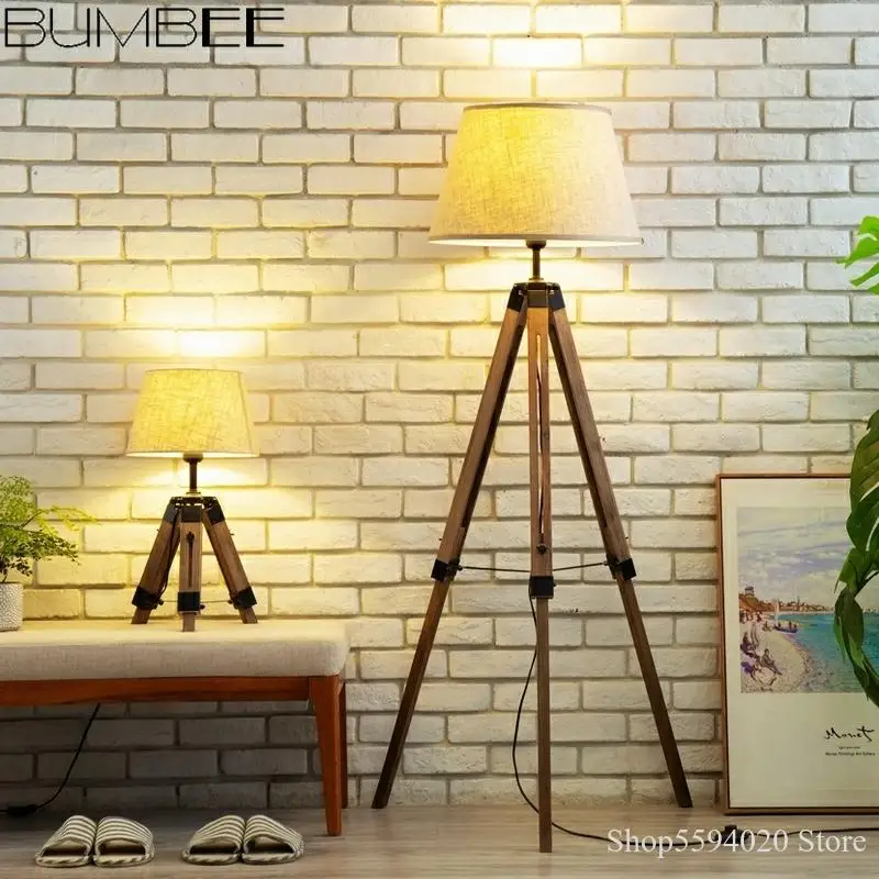 Деревянный напольный светильник Ins в скандинавском стиле креативная