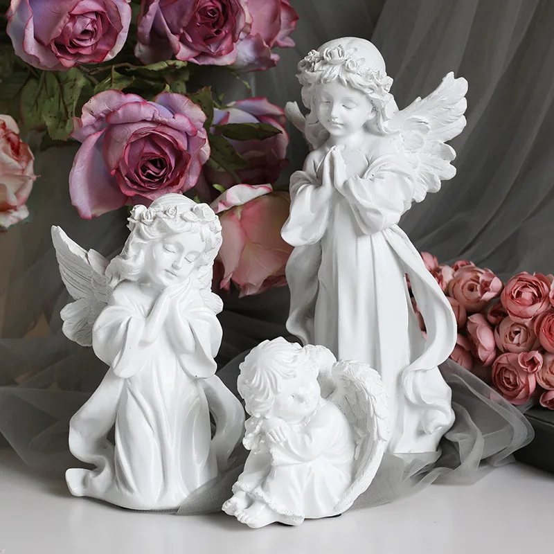 

Home Decoration Ornaments Angel Statues Sculpture Figurines for Interior Living Room Office Desk Art Christmas Gifts