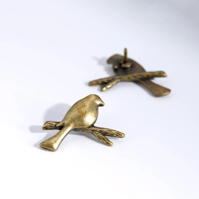 2 шт. винтажные металлические булавки для воротника в виде птицы|Броши| |