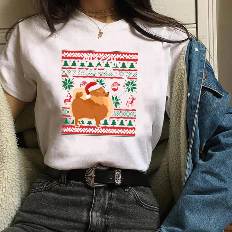 Женская модная Новогодняя одежда с принтом Merry Christmas женская футболка Kawaii футболка Camisas панк женские футболки