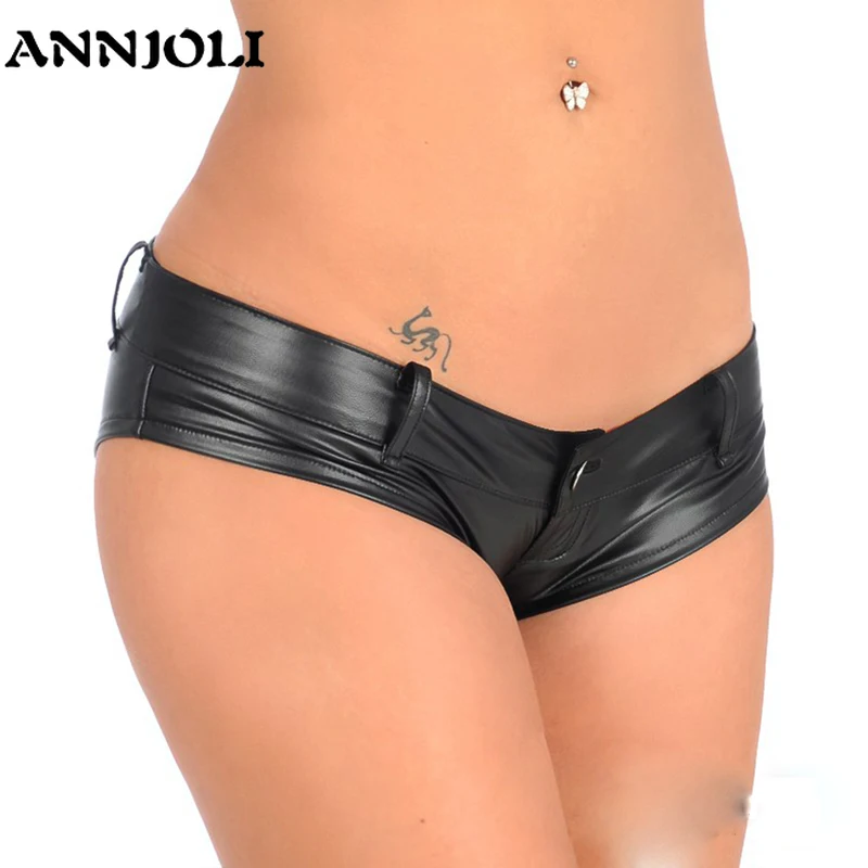 ANNJOLI кожи размера плюс кнопка трусики для женщин пикантные узкие женские Лосины
