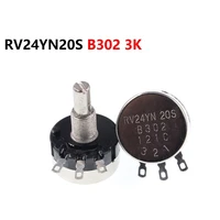 5pcs single turn carbon film potentiometer rv24yn20s b302 3k adjustable resistor