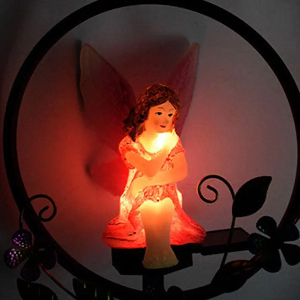 

Solar Vinyl Flower Fairy Solar Lawn Light Iron Pendant Light Craft Garden Lawn Light Park Lawn Decoration Energy Saving Lamp