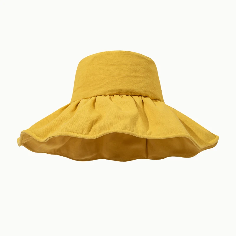 

Summer Big Wide Brim Women's Beach Sun Protection Hats Outdoor Ladies UV Protection Bucket Hat Foldable Sunhat Cap