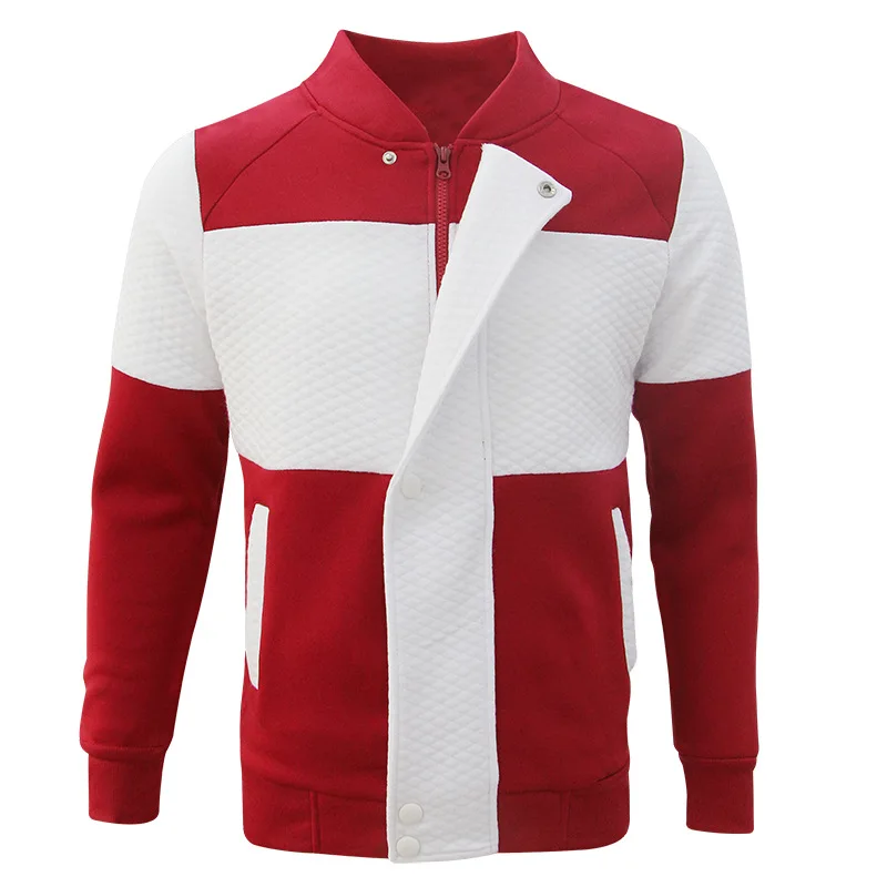 

Men's fashion plaid jacket trend casual men and women zipper stitching men's jacket