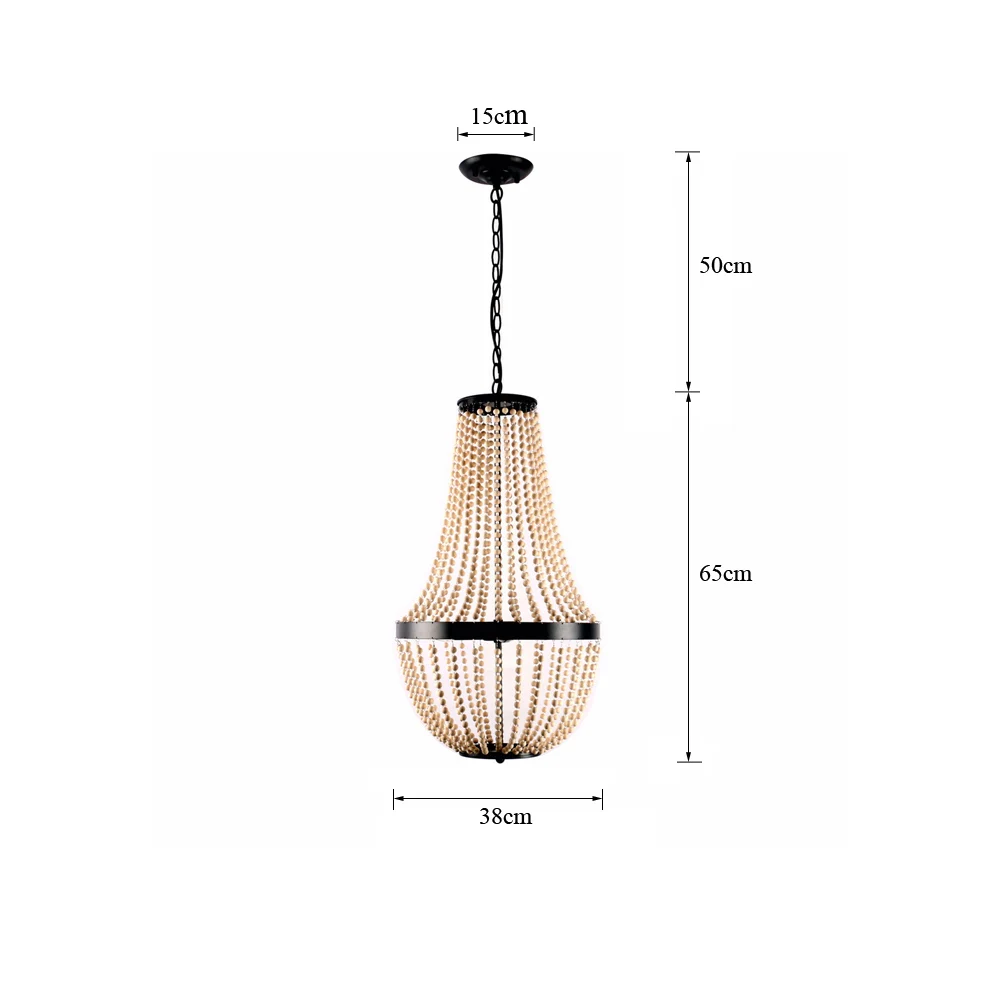 Классическая французская Люстра для прихожей спальни кофейни бара деревянная