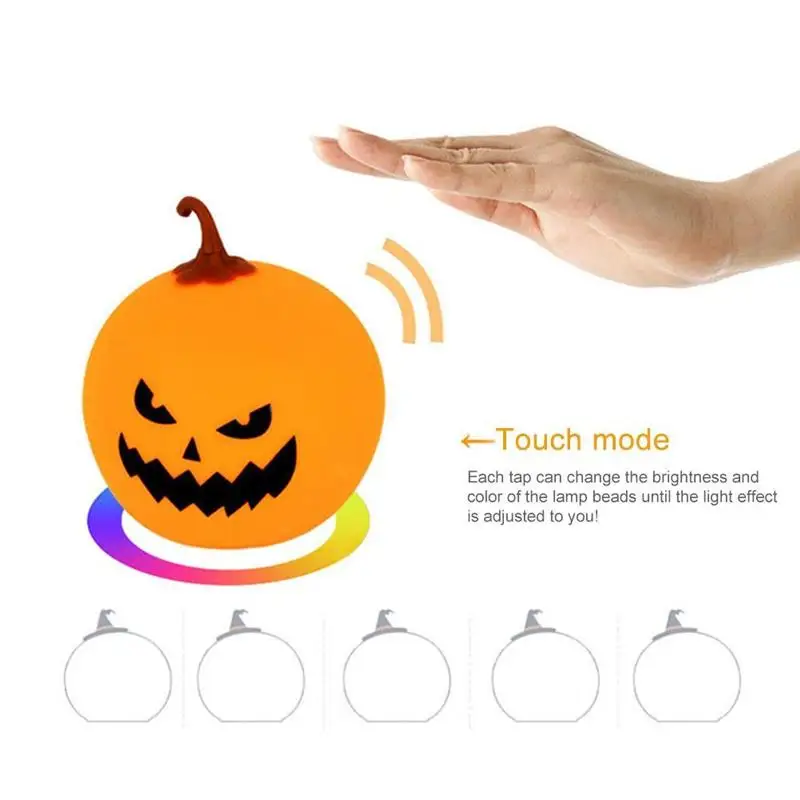 Prezzo 2021NEWCreative Lanterna Di Zucca Halloween Pat Decorazione Notturna Atmosfera Domestica Luce Lampada Da Tavolo A LED Colorata Con Telecomando
