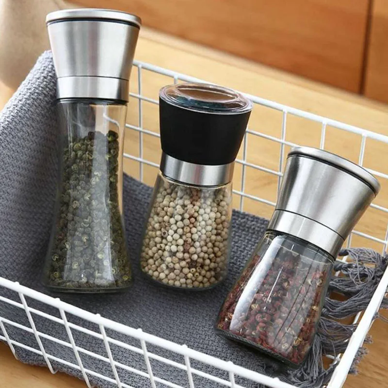 

Stainless Steel Manual Pepper Spice Salt Grain Mills Seasoning Muller Spice Bottles Containers Cooking Gadgets Kitchen Tools