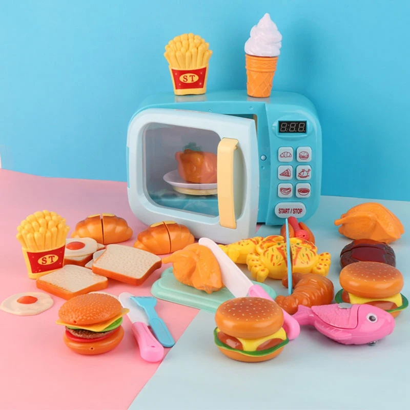 

Simulation Small Household Appliances Kitchen Electric Microwave Oven Children's Play House Interactive Educational Toy Gift
