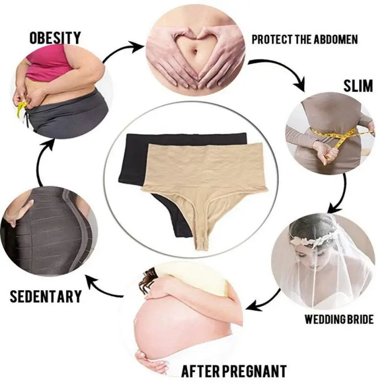 

Seamless Sexy Panties High Waist Belly Hip Breathable Underwear Ladies Body Shaping Underwear Slimming Control Thong Panties
