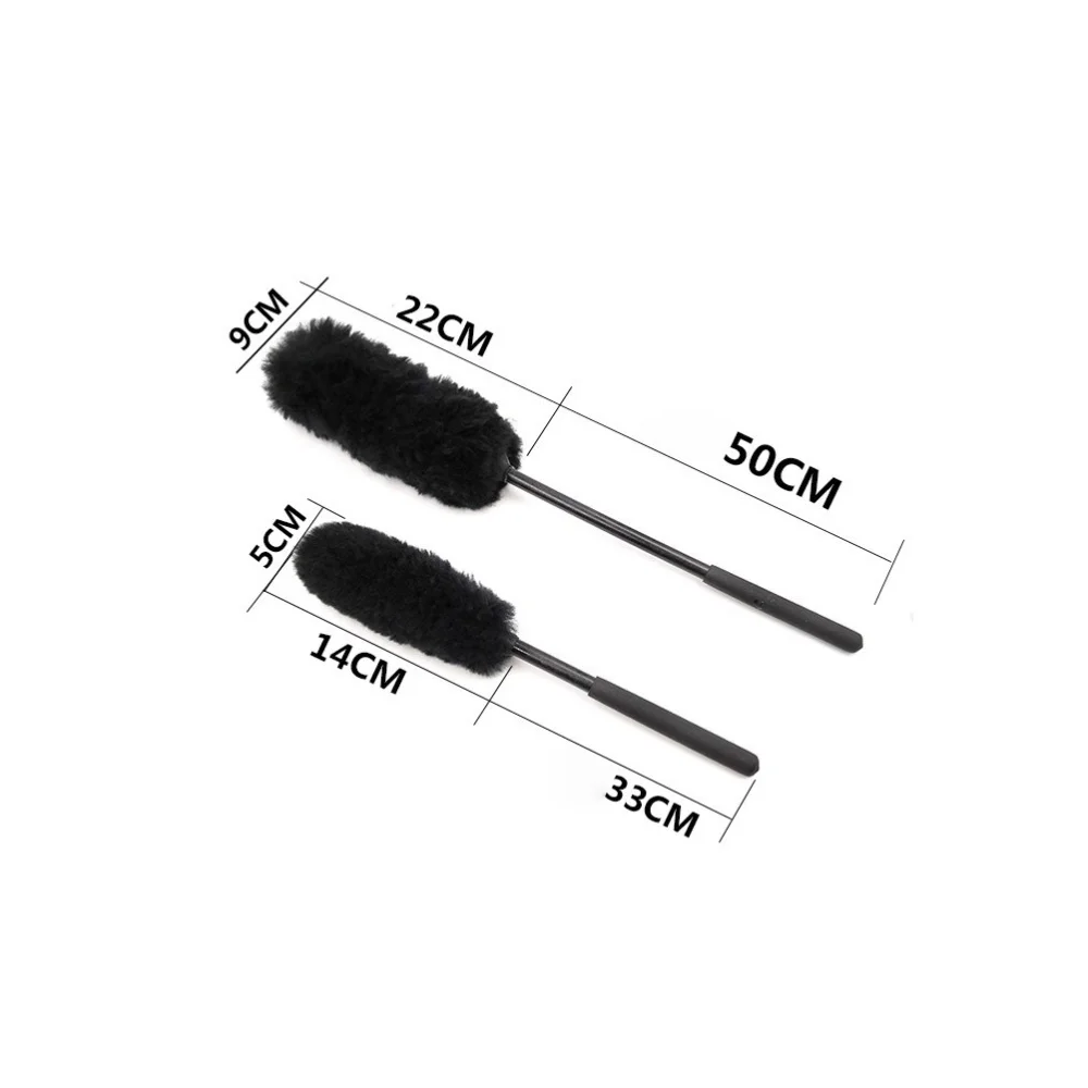 

3Pcs Car Wheel Cleaner Brush Car Detailing Brush Useful Cleaning Brush (Black)