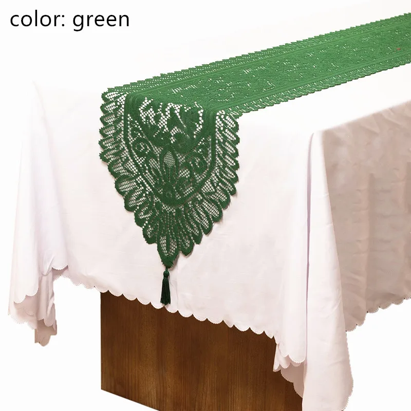 green 1 шт., Рождественская скатерть, кружевная скатерть для стола, Рождественский цветок, кружевная скатерть для стола, для дома, кухни, скатерть, для свадебной вечеринки - Цвет: green