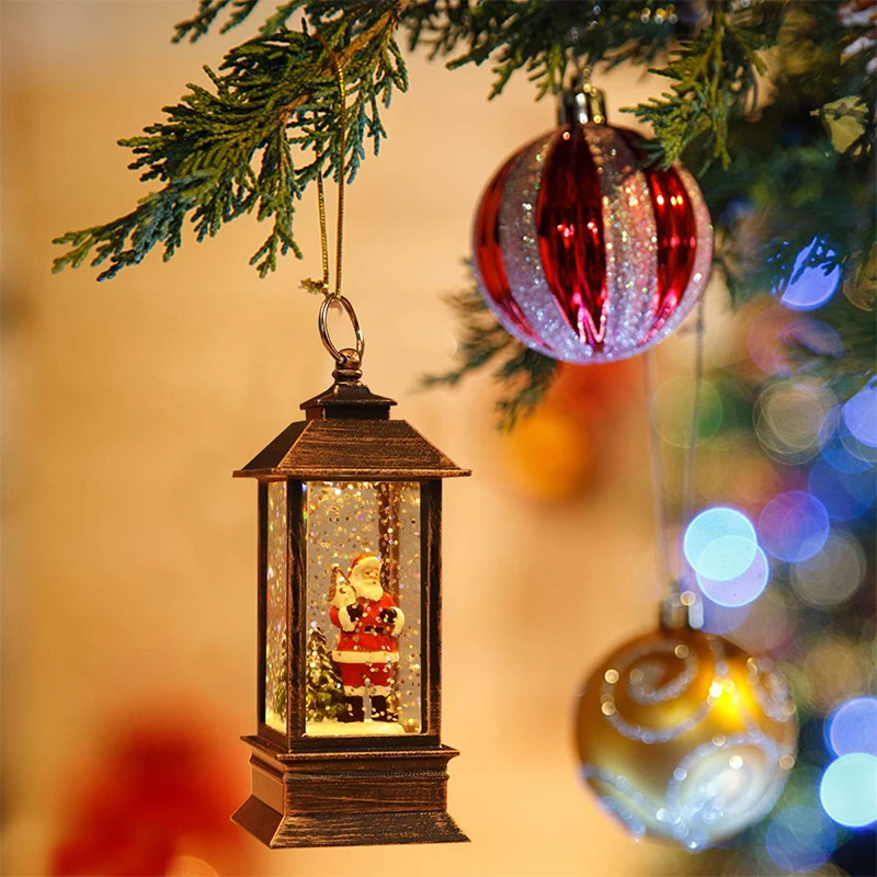 

2022 Christmas Lantern Light Merry Christmas Decor for Home Garden Tree Ornaments Xmas Gifts New Year Flashing Fairy Lights Lamp
