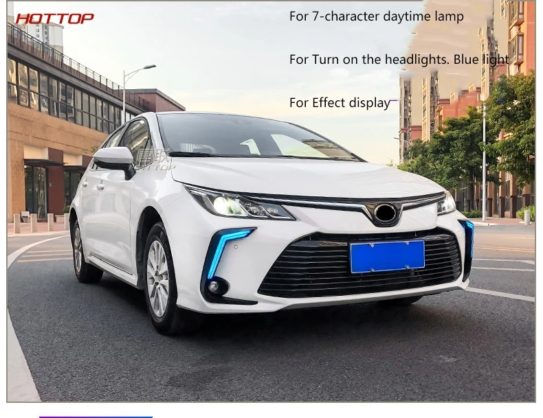 ABS черный дневной ходовой светильник Дневной светильник светодиодный для Toyota Corolla