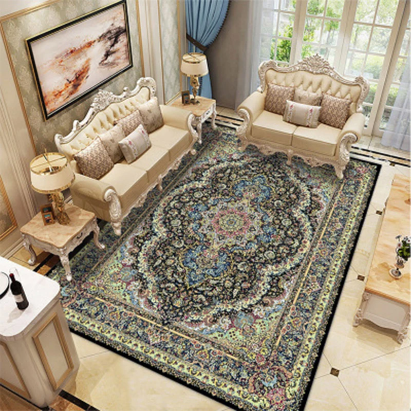 

Persian European Printed Carpet Living Room Bedroom Large Area Size Rugs for Sofa Tea Table Thicken Parlor Mat Home Art Decor