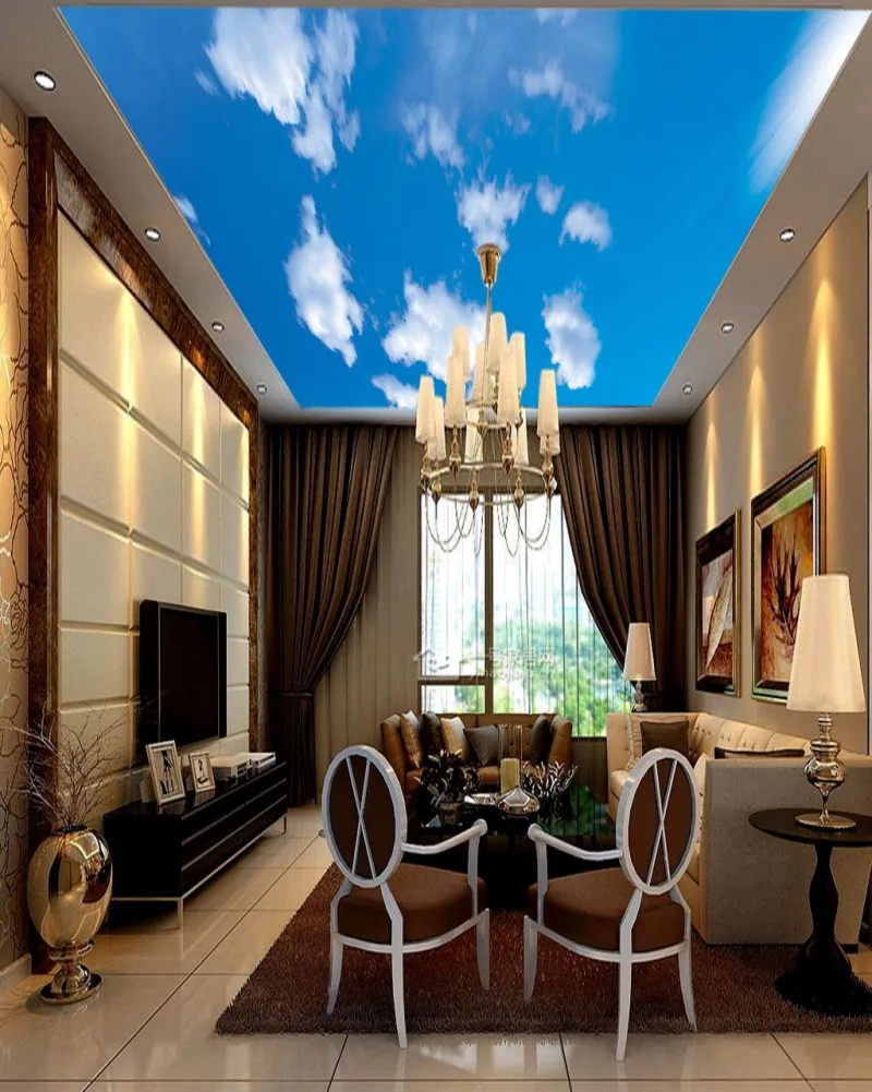 

beautiful scenery wallpapers Blue sky and white cloud mural ceilings 3d wall murals wallpaper ceilings