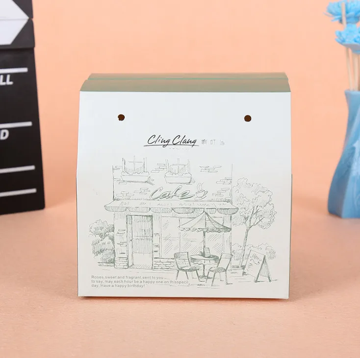 Бумажная натуральная коричневая пищевая упаковочная коробка для тортов и