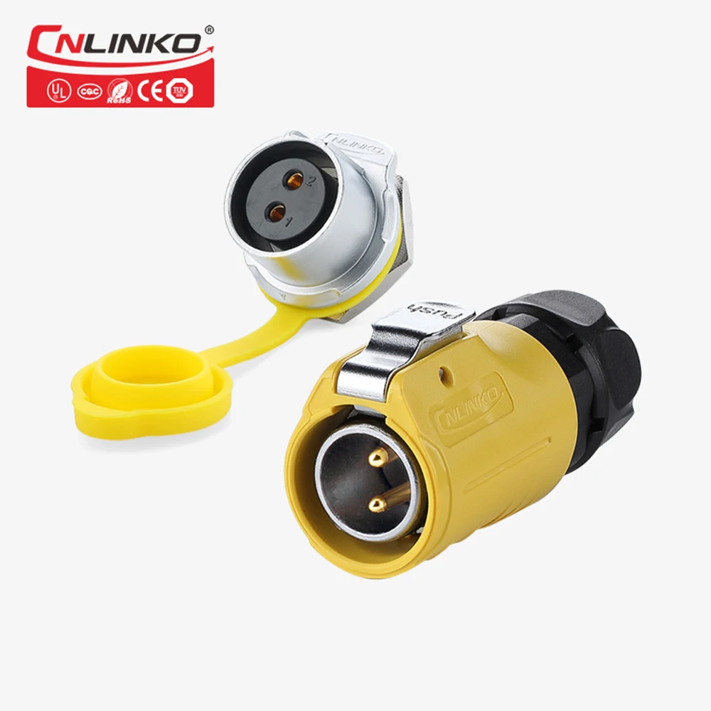 Cnlinko M20 2Pin разъем IP67 Водонепроницаемый промышленный штекер и гнездо 110 вольт