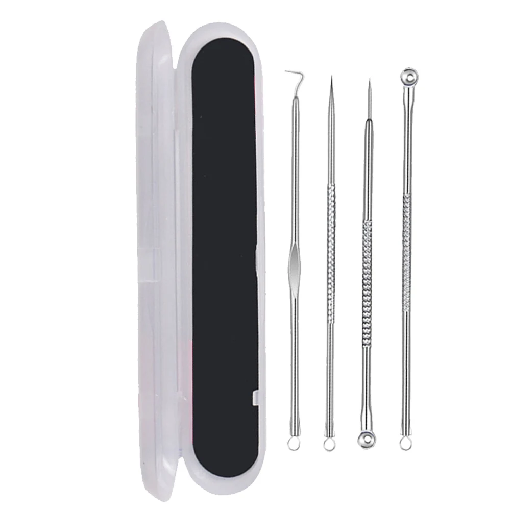 

4pcs Stainless Steel Acne Removal Needle Blackhead Pore Cleaner Needles Pimple Spot Extractor Cleanser Beauty Tools