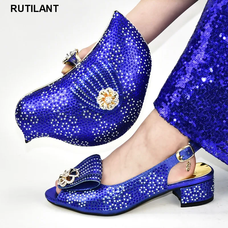 Комплект из туфель и сумочки для женщин итальянские вечерние туфли сумки в