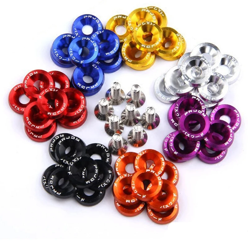 10 шт. универсальные алюминиевые шайбы для автомобильных крыльев JDM 6 мм |