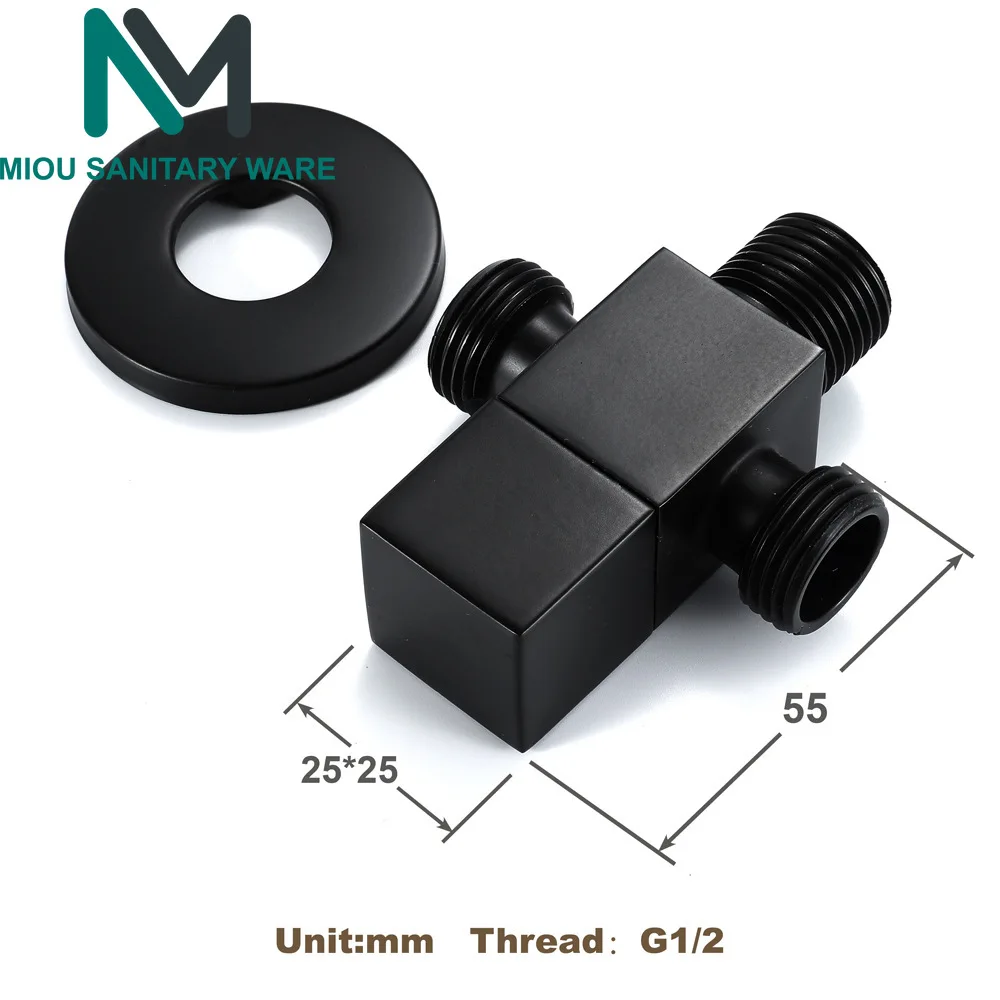 black g12 brass faucet t adapter bathroom shower faucet accessories water diverter 3 way filling valve free global shipping