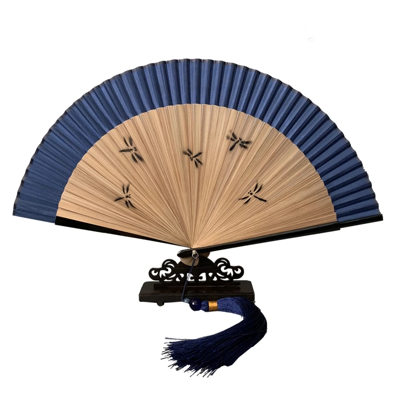 Японский стиль кружева китайский античный бамбуковая Ручка Складной вентилятор