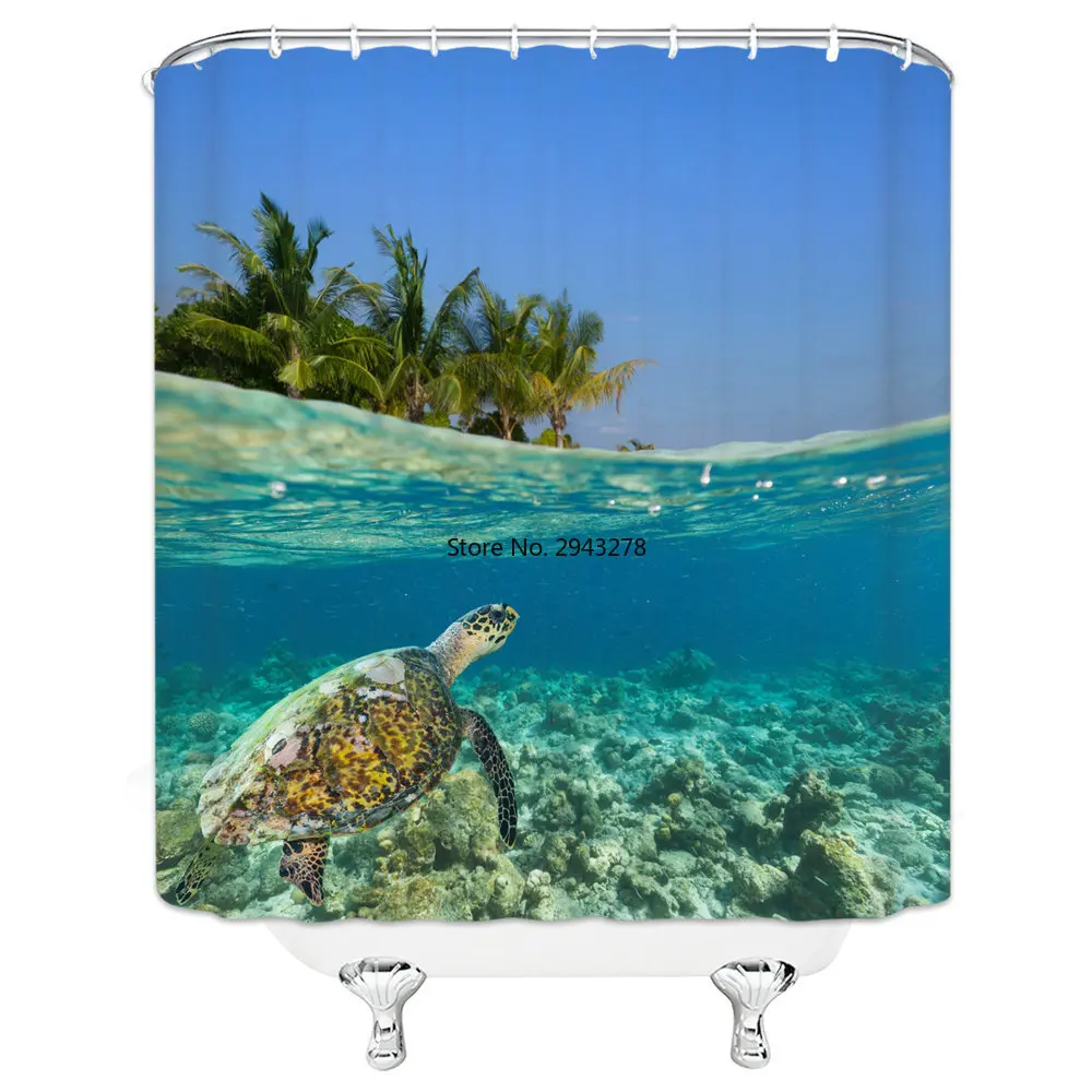 

Landscape creative Print Shower Curtain Bathroom Waterproof Polyester Bath Curtain Washable Bath Decor Curtains With Hooks Sets