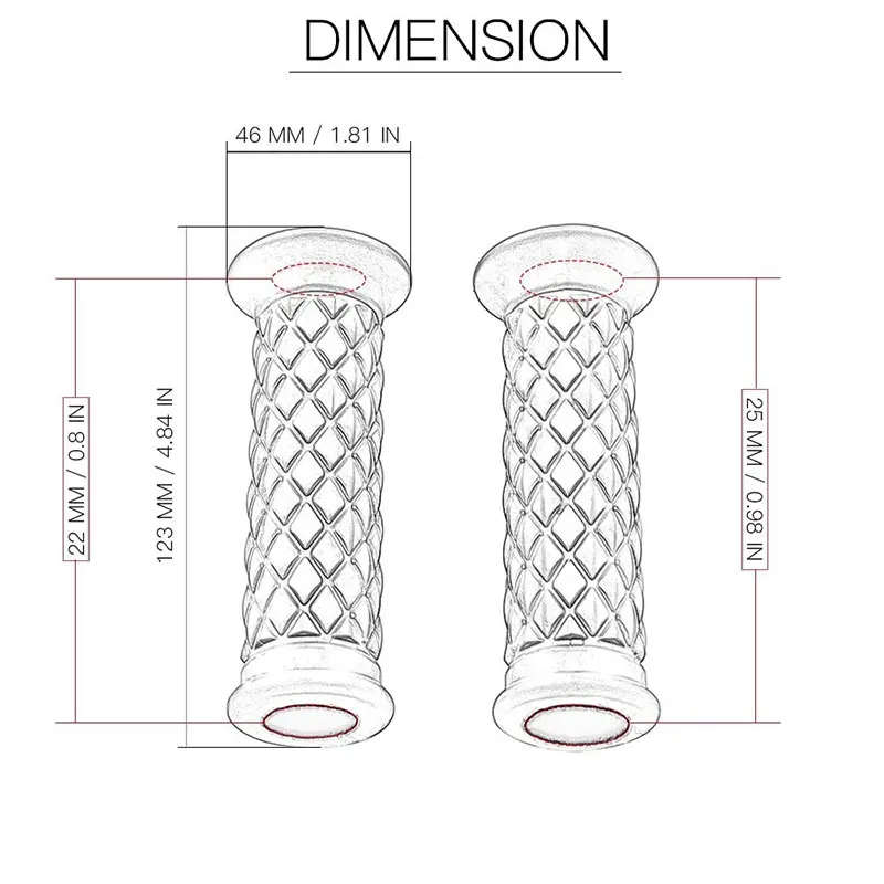 DERI 2pcs Fashion Universal Motorcycle handle grips Vintage PU Rubber Handlebar Hand Grip Bar End For 7/8&quot22mm Biker | Автомобили и