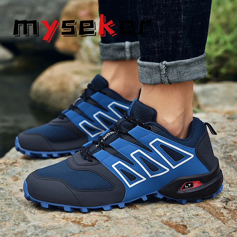 

Off-road new bike shoes men's outdoor road bike shoes casual hiking shoes lightweight hiking sneakers men jogging shoes size 47