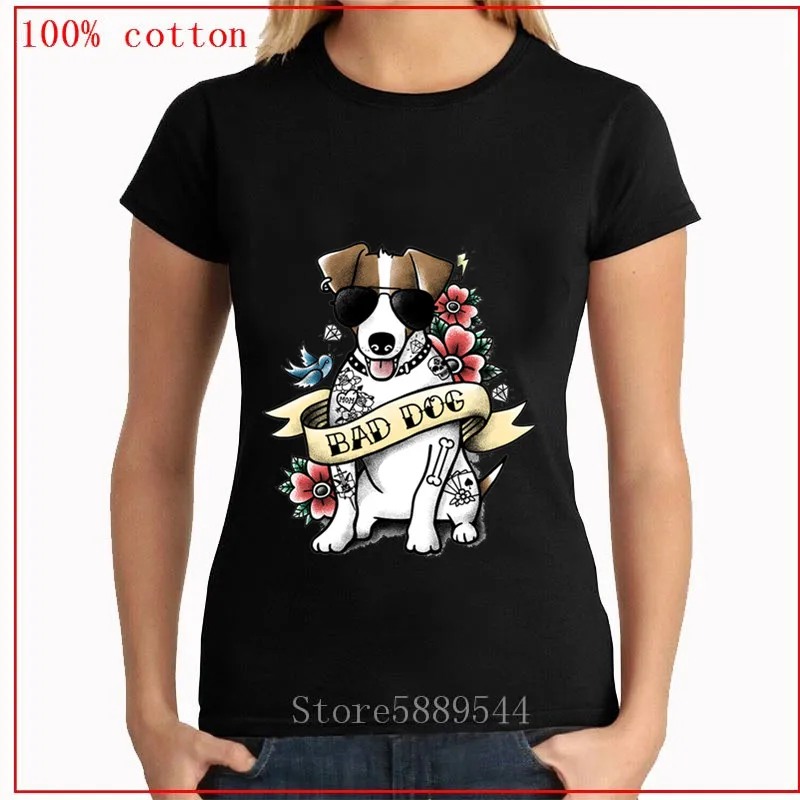 Очаровательная футболка с цветочным рисунком Джек Рассел женская терьером и