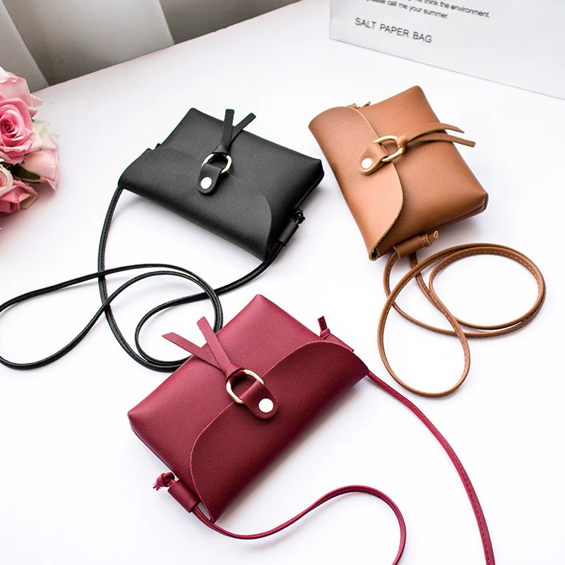 

New Style Ladies Mobile Phone Bag Solid Color Metal Tower Buckle One Shoulder Handbag Cute Sweet Small Square Bags Commuter 2021
