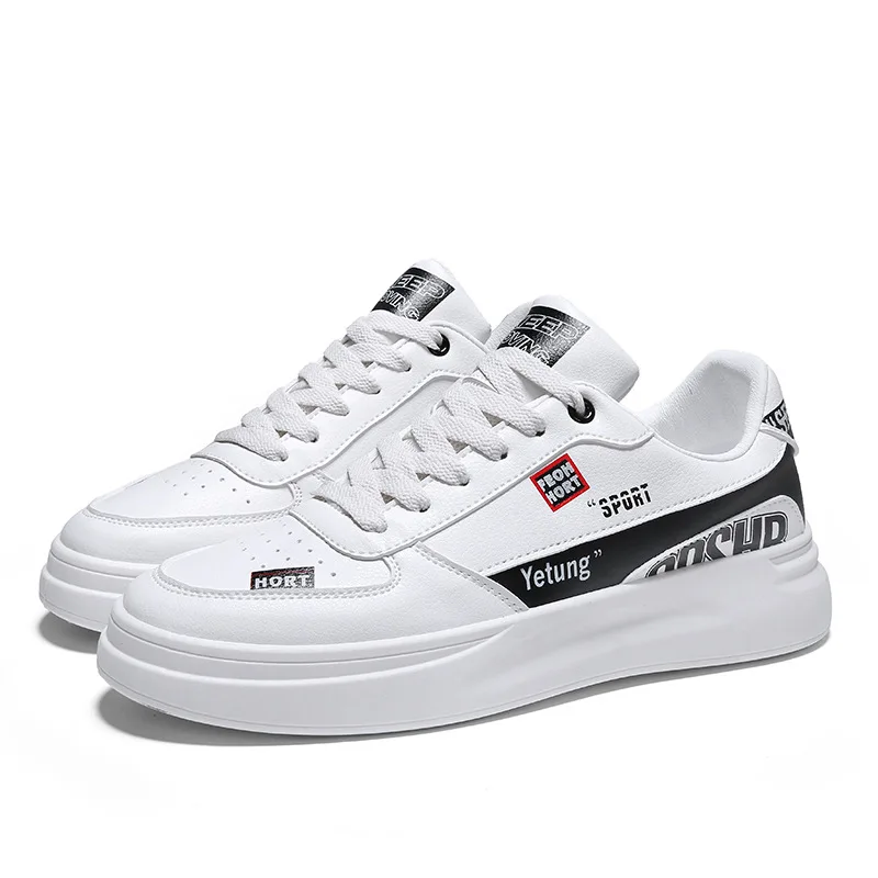 Повседневные белые кроссовки для мужчин Новинка 2019 года сезон осень кожаная