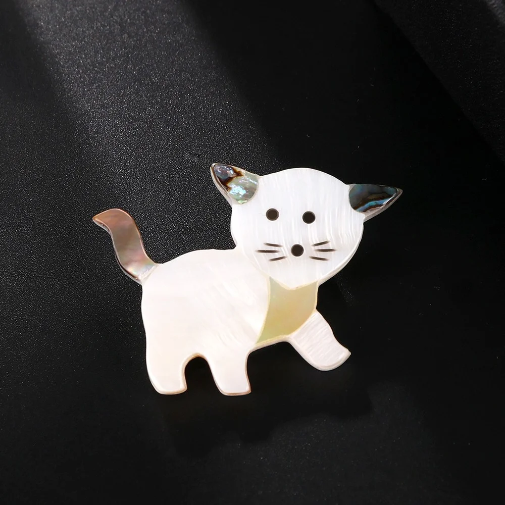 

1 Pcs Shell Animal Shape Brooch Enamel Abalone Shell Corsage Cute Cat Animal Clothing Accessories Scarf Hat Brooch Jewelry Gift