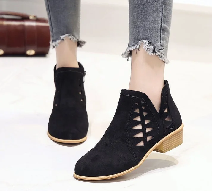 Женские ботинки челси с вырезами женские ботильоны на среднем каблуке женская