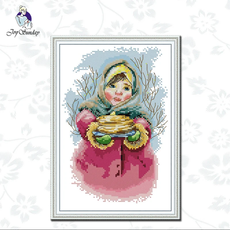 

Joy Sunday,Girl,cross stitch embroidery kit,11CT Portrait pattern cross stitch kit,Needlework counted cross-stitch patterns