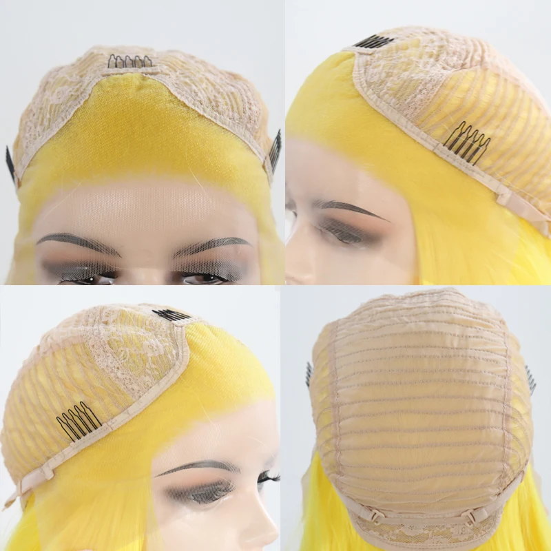 Жёлтый парик Charisma длинные прямые волосы Термостойкое волокно синтетический