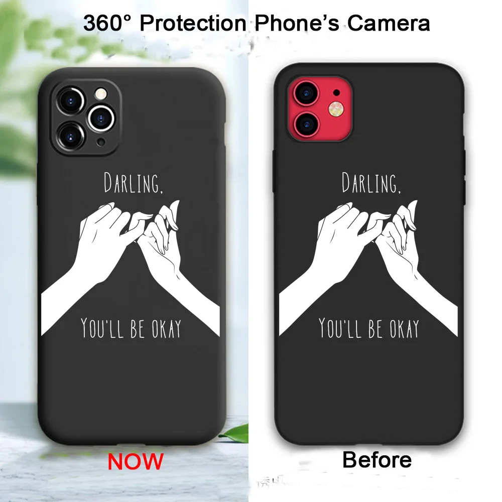 

For iPhone 11 Case Love Heart Abstract Line Phone Case For iPhone 12 Pro Max Mini 7 8 Plus X XS XR 6s SE 2020 Soft TPU Cover