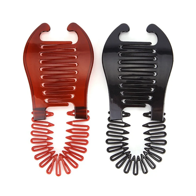 Чёрная/коричневая Заколка банан для волос 16*6 5 см|Шпильки и заколки волос| |